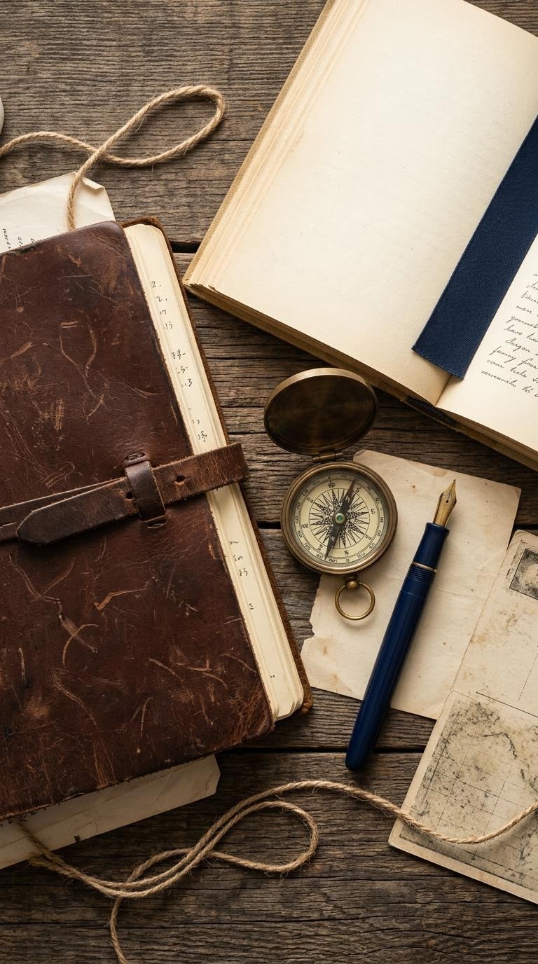 革装丁のノートと万年筆、落ち着いた長期保有の象徴